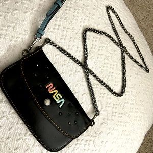 Coach NASA Clutch Dinky Embossed Space Glovetanned Leather CrossBody 10833 RARE